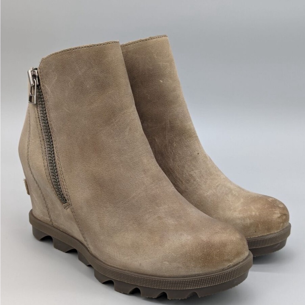 Sorel Boots Joan of Arctic II Zip Ankle Bootie NL3365-240 Brown Wedge